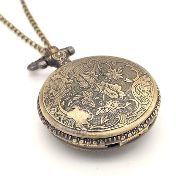 Red Gold Helmet Pocket Watch – Personalized Enamel Armor Design Vintage Gift - Picture 7 of 10